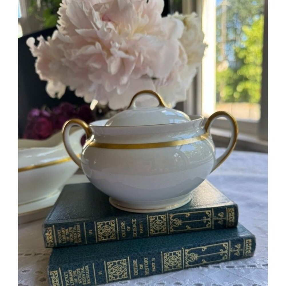 Vintage Schönwald Bavaria EAMAG Empire Porcelain GOLD rim Sugar Bowl Covered Lid - Picture 16 of 16